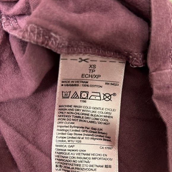 Gap Mauve Vintage Wash Short Sleeve Tee XS - Picture 4 of 5